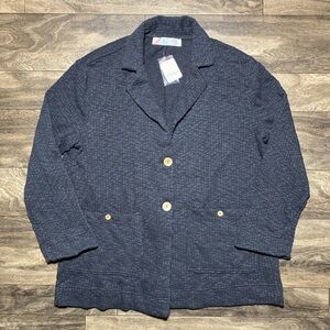 Free People FP Beach Reign Blazer Womens Textured Boho Jacket Size XS Black